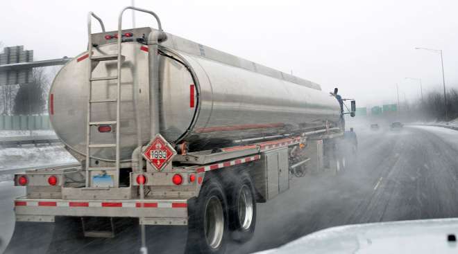 Fuel tanker on the highway