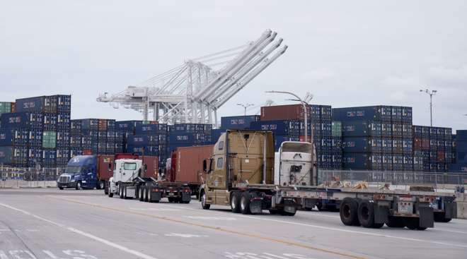 Trucks at the Port of Long Beach